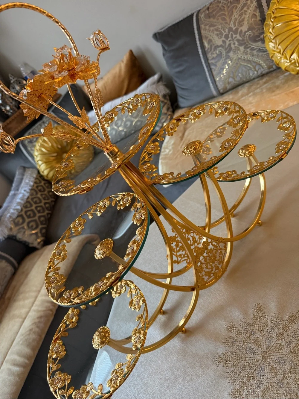 Gold 5-Tier Decorative Serving Stand